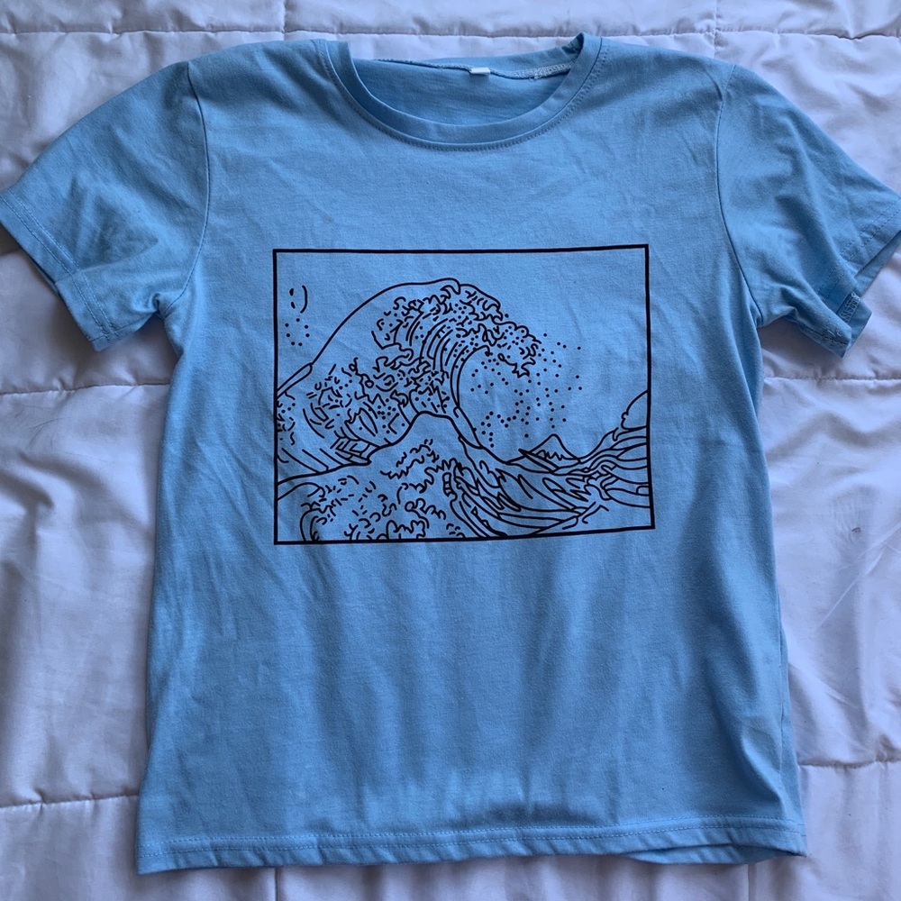 SOLD SheIn Blue Graphic Tee